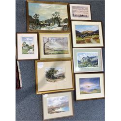 collection watercolours and oils most signed (9)