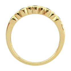 18ct gold sapphire and diamond half eternity ring, hallmarked