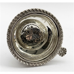 Early 19th century silver wine funnel with gadrooned border L15cm, marks rubbed, 3.2oz