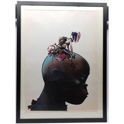 After Jamie Hewlett (British 1968-): 'Giant's Head', Gorillaz limited edition lithograph No.24/150, COA verso 94cm x 66cm
