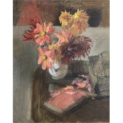 Elizabeth Jean Hervey (British 1935-2016): Still Life of Flowers in a Vase, pastel signed and dated 1962, 58cm x 48cm