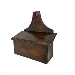18th century oak candle box with lifting lid W40cm