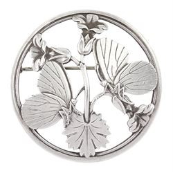 Silver butterfly brooch, designed by Arno Malinowski for Georg Jensen, No. 283 