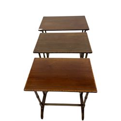 Denby and Spinks - nest of three mahogany tables