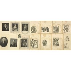 Collection of 18th century Engravings of Portraits, including Queen Elizabeth I, Sir Francis Drake and Margaret Tudor together with after Francis Grose (British 1731-1791): Collection seven satirical Antiquarian engravings max 29cm x 23cm (16)