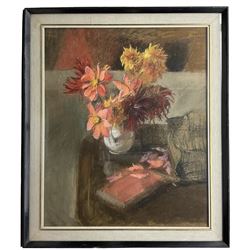Elizabeth Jean Hervey (British 1935-2016): Still Life of Flowers in a Vase, pastel signed and dated 1962, 58cm x 48cm