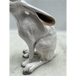  John Hine, Raku glazed model of a 'Moon Gazing Hare', H26.5cm 