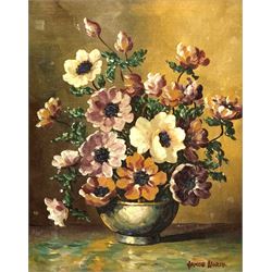 James North (British 20th century): Still Life of Flowers, oil on canvas signed 37cm x 29cm