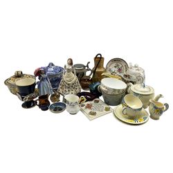 .Quantity of porcelain including Newhall Diana tea set, Minton, Royal Albert, Royal Worcester and Royal Doulton figure in two boxes