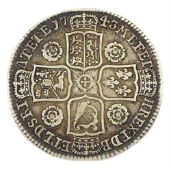 George II 1743 halfcrown coin