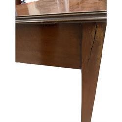 Georgian style mahogany console table, the rectangular top over one drawer and shaped apron, raised on square tapered supports W92cm H71cm, D49cm