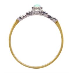 Silver-gilt opal and cubic zirconia dress ring, stamped Sil