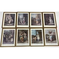 After Francis Wheatley (British 1747-1801): 'The Cries of London' collection six prints from the series together with two more prints after the artist max 23cm x 18cm (8)