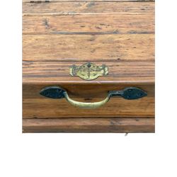 Pine trunk, the hinged lifting lid opening to reveal one lift out tray and storage space 