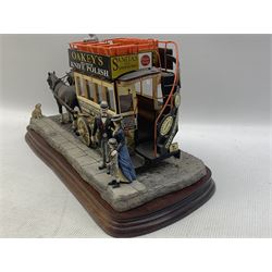 Border Fine Arts Limited Edition group, 'London Omnibus' by Ray Ayres, No 214/500, on wooden base, boxed and with certificate