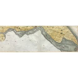 Early 19th century map of The River Humber and Spurn Head, engraved map with hand-colouring pub. by Henry Teesdale & Co April 21 1828,23cm x 72cm