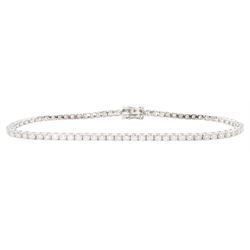 18ct white gold round brilliant cut diamond bracelet, stamped, total diamond weight approx 2.70 carat