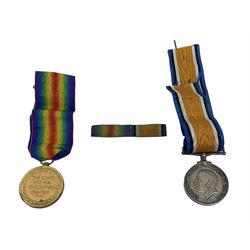 World War 1 pair of War medal and Victory medal to Pte A Harper, East Yorkshire Regt 38357, two Valentine bead work cushions, Womens Land Army and other badges etc
