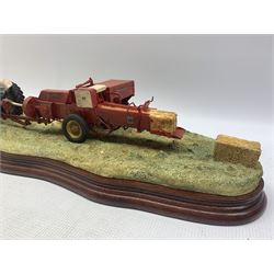 Border Fine Arts Limited Edition Group 'Hay Baling' model No. B0738 by Ray Ayres, on wooden base, boxed and with certificate L57cm