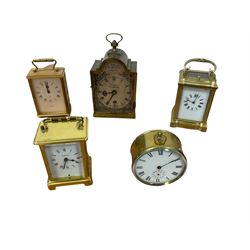 Five 19th & 20th century carriage clocks