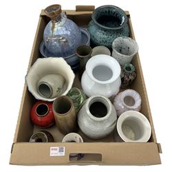 Studio pottery and studio glass ware in one box