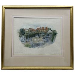 English School (20th Century) 'Mr & Mrs Raper's Garden' and St Nicholas' Church Husthwaite', pair watercolours signed 'Anna Sutton' titled and dated 1997, 35cm x 44cm (2)