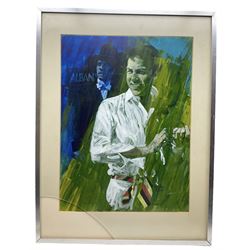Neville Swaine (Yorkshire Contemporary): Frank Sinatra - Albany New York, oil on card signed 55cm x 41cm
