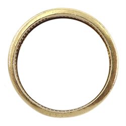 9ct gold textured and polished key design ring, hallmarked