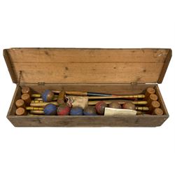 Late 20th century boxed croquet set 