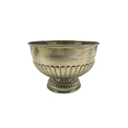 Silver rose bowl 'Egyptian Command Cricket Cup  Duke of Wellington's Regiment' D15cm London 1924 Maker Goldsmiths and Silversmiths Co. 8.6oz