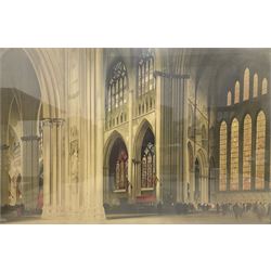 After Fred Taylor (British 1875-1963): 'York Minster - England Treasure House Of Stained Glass', colour lithograph 69cm x 118cm