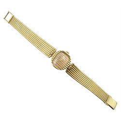 Buche-Girod 9ct gold ladies quartz bracelet wristwatch, the movement stamped Longines L.250.2, hallmarked