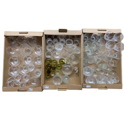 Quantity of vintage glassware in three boxes