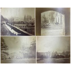 Bramham College - Folio containing twelve photographs of the college taken in 1871 and a number of glass photographic plates