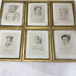 Set 12 prints from 'Portraits des personnages français les plus illustres du XVIe siècle' by Pierre Gérard Jérôme Niel 1848, 36cm x 24cm