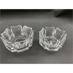 Lars Hellsten for Orrefors, two graduated 'Corona' glass bowls D15cm max 