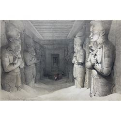 David Roberts (Scottish 1796-1864): 'Interior of the Temple of Aboo-Simbel', lithograph with hand-colouring pub. 'The Holy Land, Syria, Idumea, Arabia, Egypt & Nubia' 1841-1849, 33cm x 49cm