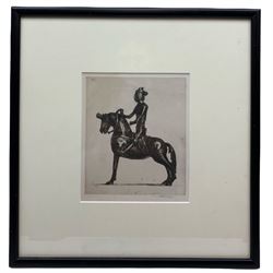 David Young Cameron (Scottish 1865-1945): Knight and Horse, etching signed in pencil 16cm x 14cm