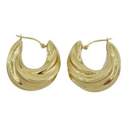 Pair of 14ct gold twisted design hoop earrings, hallmarked, approx. 3.8gm