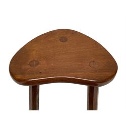 Lizardman - oak three legged stool with kidney shaped seat, by Derek Slater of Crayke (ex. 'Fishman') 
