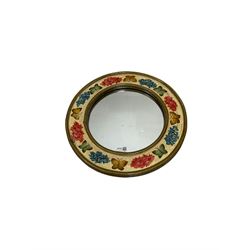 Painted circular mirror W43cm