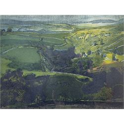 Piers Browne (British 1949-): 'Summer Shower - Swaledale', artist's proof coloured etching signed titled and dated '75 in pencil 27cm x 33cm