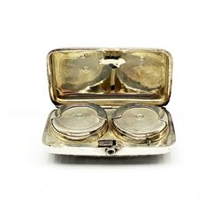 Edwardian silver sovereign and half sovereign case with engraved decoration Birmingham 1906 Makers mark rubbed but probably E J Houlston