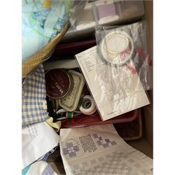 Box of sewing and knitting items