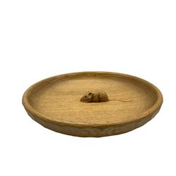 Mouseman - adzed oak bowl with centre mouse signature, by the workshop of Robert Thompson, Kilburn, D29cm