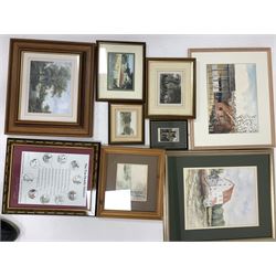 Large collection of watercolours and prints (16)