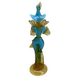 Pair of Venetian glass Flamenco dancers, signed by G Toffolo, with original Venetian Glass Company labels, H42cm max