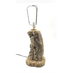 A cork oak effect table lamp