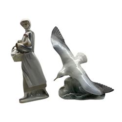 Rosenthal model of a Seagull together with a Lladro model of a girl holding a Chicken (2)