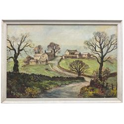 James Hardaker (British 1901-1991): Yorkshire Spring Landscape with Daffodils, oil on board signed 50cm x 75cm